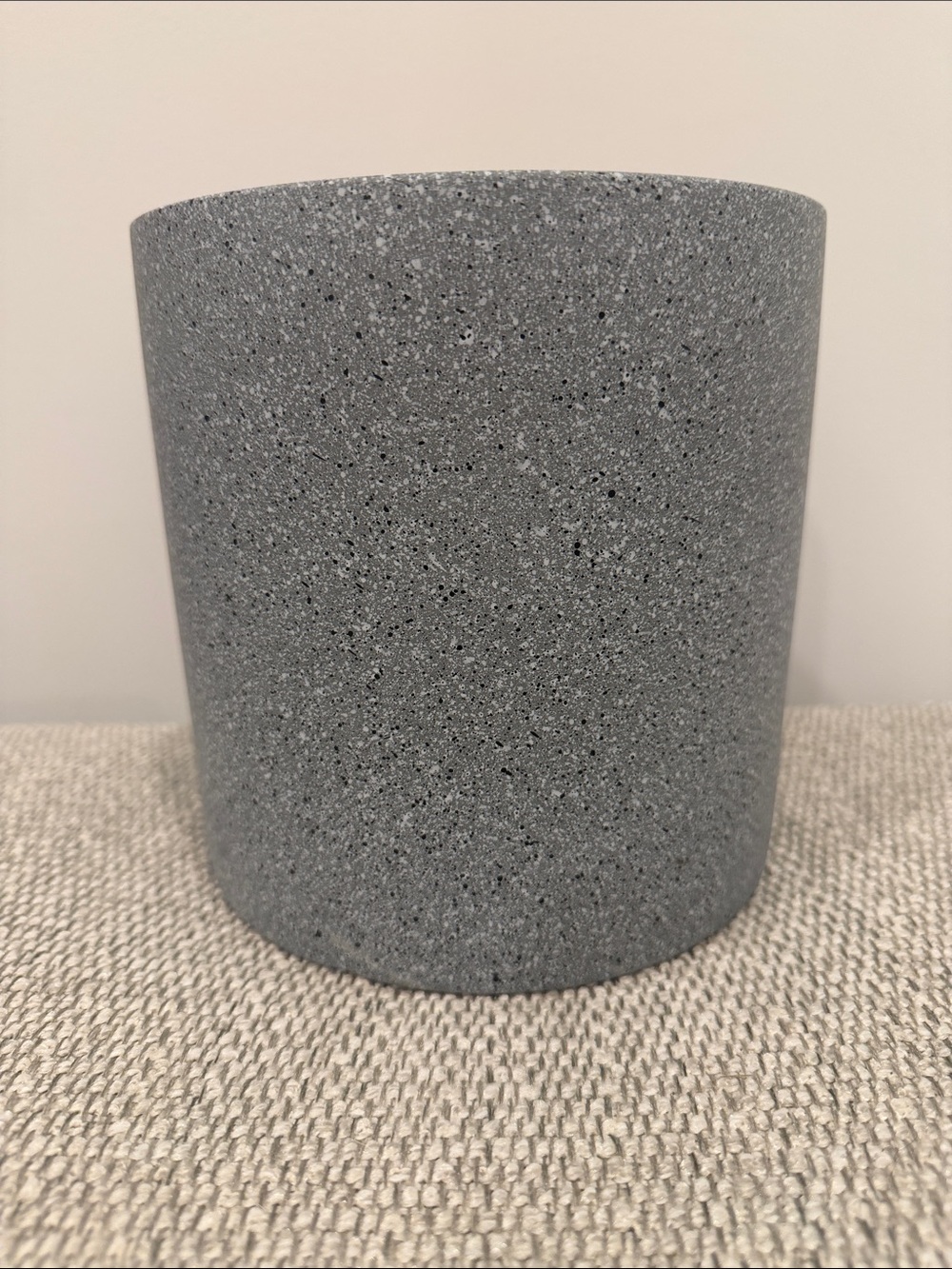 Speckled Gray Textured Cylinder Planter